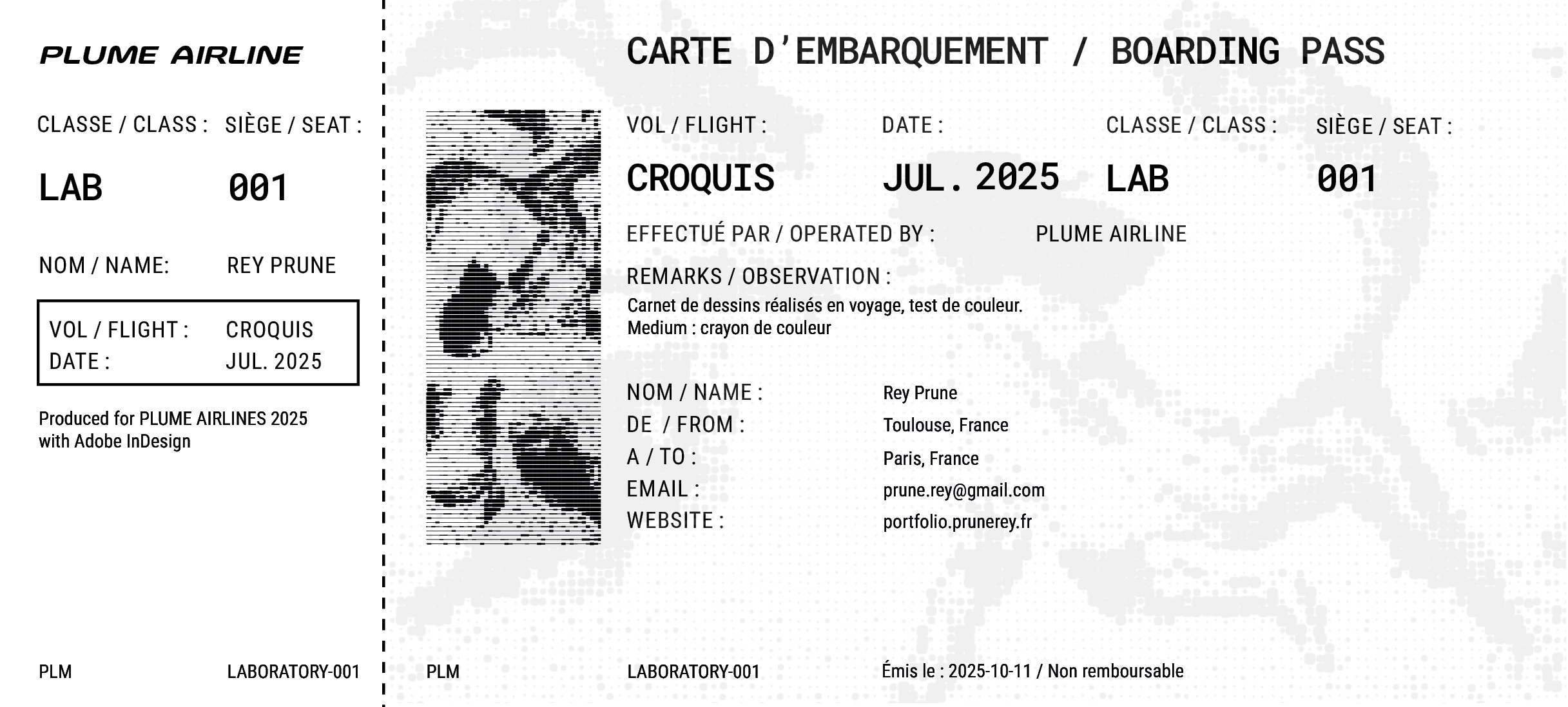 Billet d'embarquement Saphira